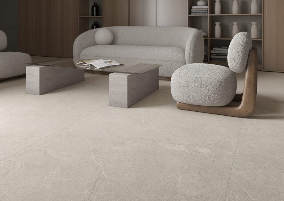 004.869.0108.16741-2 Kiviefektiga poleeritud keraamiline põrandaplaat Tau Lithos Pol White, 60x120 cm, 10,5 mm, valge, rektifitseeritud