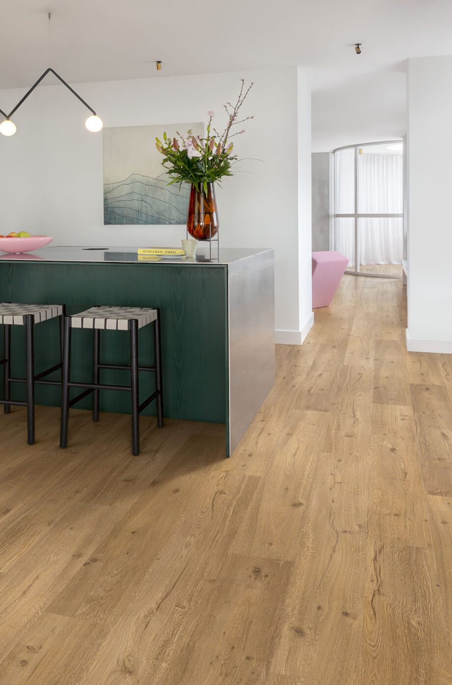 Tugevdatud südamikuga LVT vinüülparkett Floorify Long Plank Caramello F039