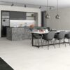 035.120.0108.06613-3 Betoonimustriga matt keraamiline põrandaplaat Tau Lema White, 120x120 cm, 9 mm, valge, R10, rektifitseeritud