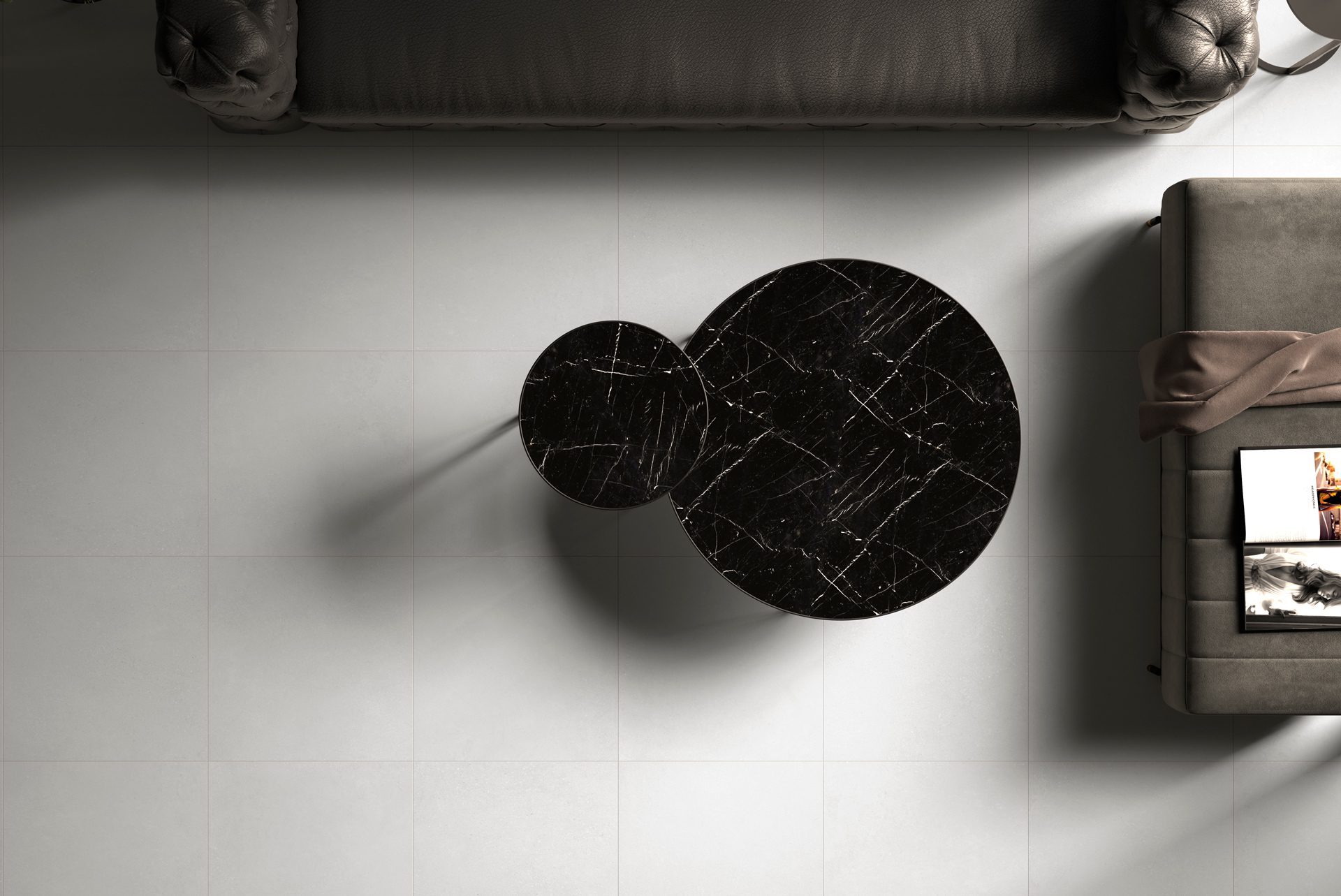 Betoonimustriga matt keraamiline põrandaplaat Tau Integra Silver, 120x120 cm, 9 mm, hõbehall, R10, rektifitseeritud