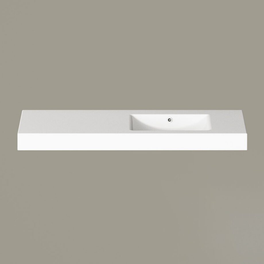 Basin with Vanity Top PAA LONG STEP 150, bowl left – view 2 Basin with Vanity Top PAA LONG STEP 150, bowl left – 2