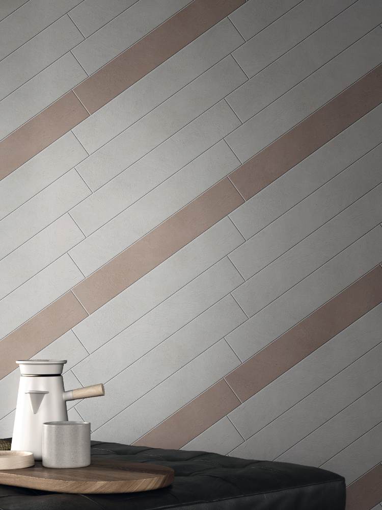 Solid colour porcelain wall tile ABK Alterego Ash, 10x60 cm, 8.5 mm, matt