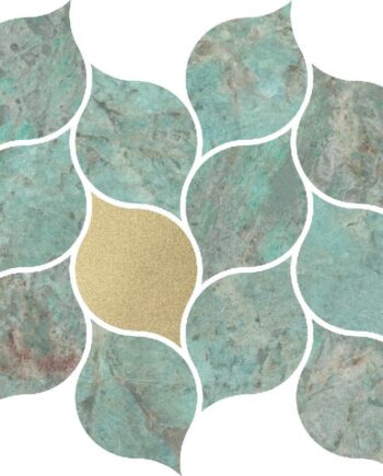 Ceramic mosaic Dune Amazonite Leaves, 27x24.5 cm, 9 mm