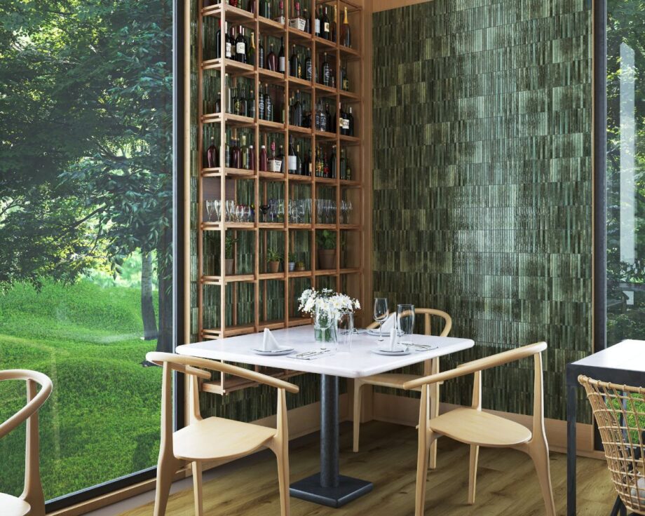 Ceramic mosaic Dune Kit-Kat Grass Glossy, 11.5x23.1 cm, 8 mm – interior