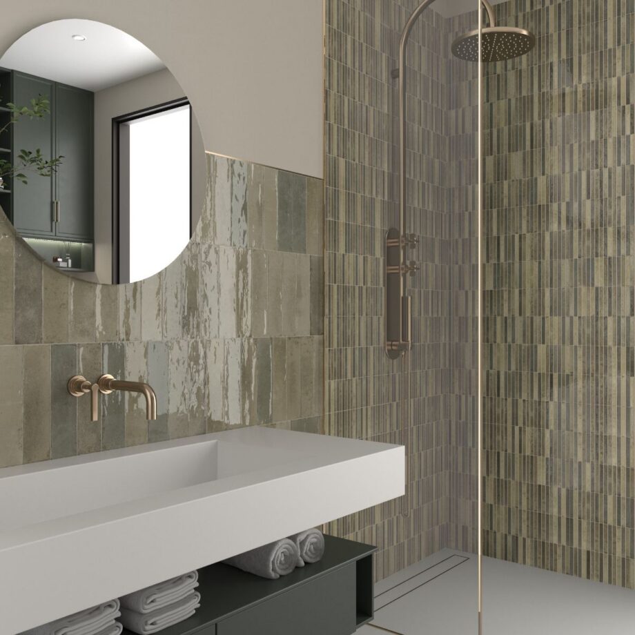 Ceramic mosaic Dune Kit-Kat Musgo Glossy, 11.5x23.1 cm, 8 mm – interior