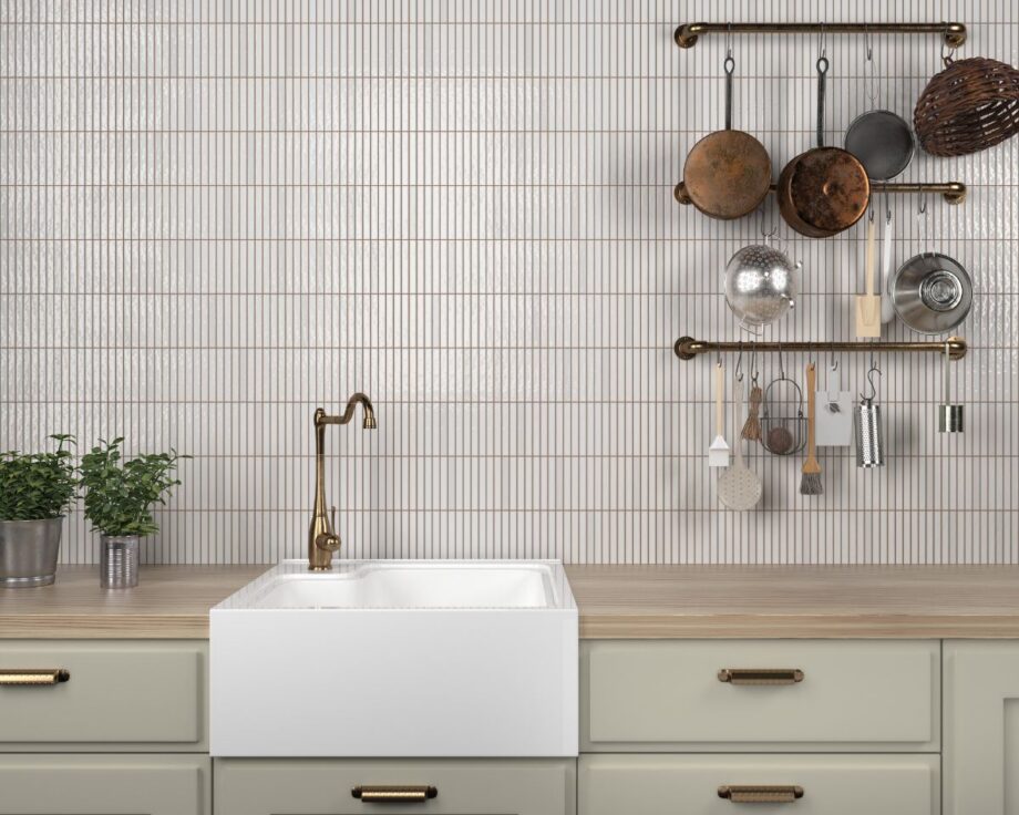 Ceramic mosaic Dune Kit-Kat Snow Glossy, 11.5x23.1 cm, 8 mm – interior