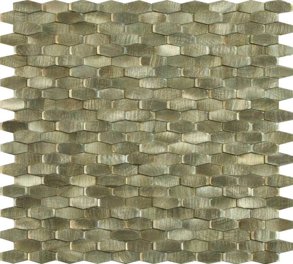 Metal mosaic Dune Halley Gold, 28.4x30 cm, 5 mm