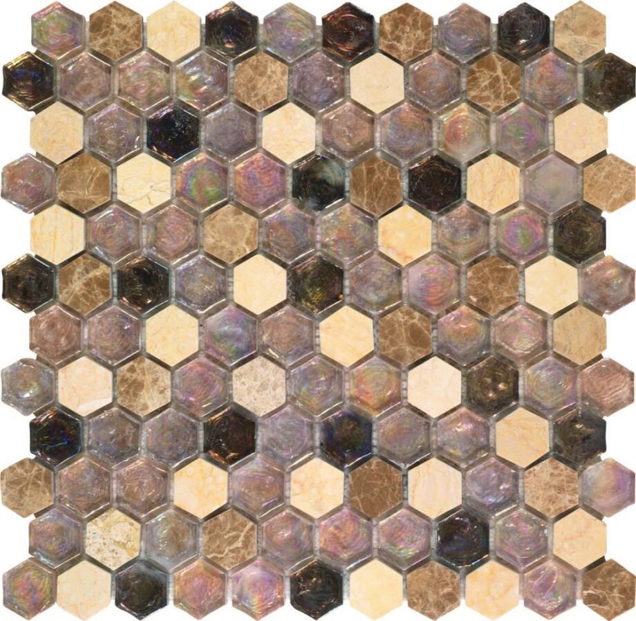 Mixed material mosaic Dune Melina, 29x30 cm, 8 mm