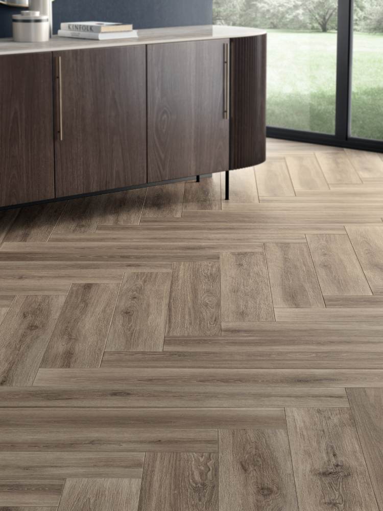 Wood effect porcelain floor tile ABK Eco Chic Avana, 20x120 cm, 8.5 mm, matt