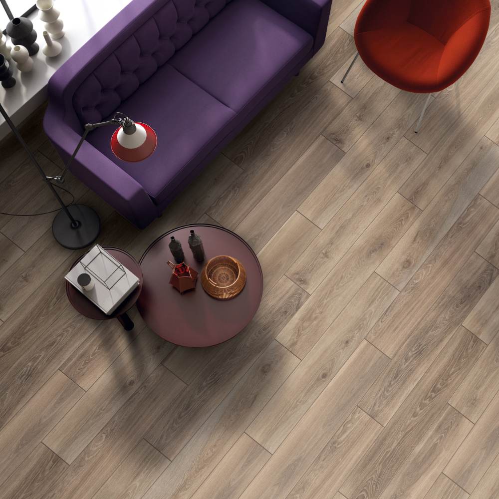 Wood effect porcelain floor tile ABK Eco Chic Avana, 20x120 cm, 8.5 mm, matt