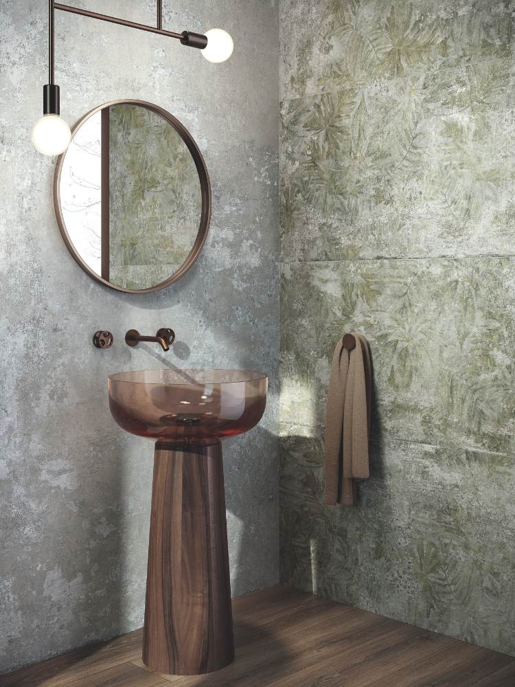 Wood effect porcelain floor tile ABK Eco Chic Brown, 20x120 cm, 8.5 mm, matt