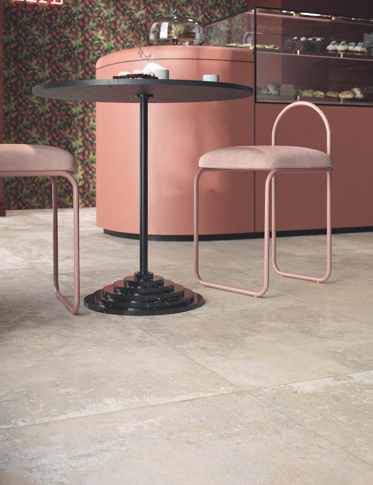 Concrete effect porcelain tile ABK Ghost Clay, 60x60 cm, 8.5 mm, natural matt, slip-resistant R10