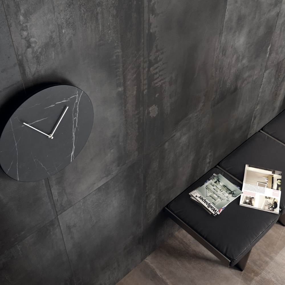 Metal effect porcelain tile ABK Interno 9 Mud, 60x60 cm, 8.5 mm, natural matt, slip-resistant R10