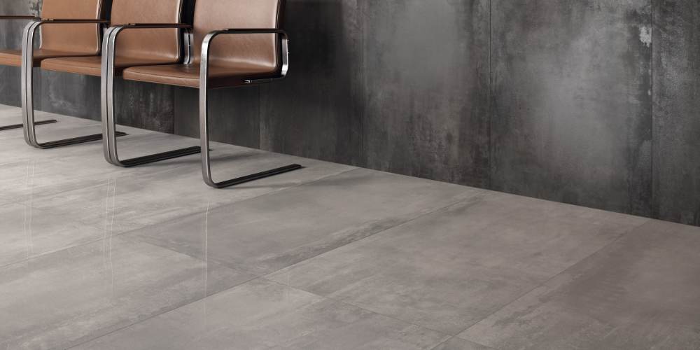 Metal effect porcelain tile ABK Interno 9 Silver, 30x60 cm, 8.5 mm, natural matt, slip-resistant R10