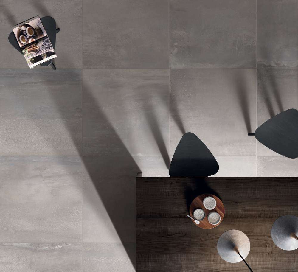 Metal effect porcelain tile ABK Interno 9 Silver, 30x60 cm, 8.5 mm, natural matt, slip-resistant R10