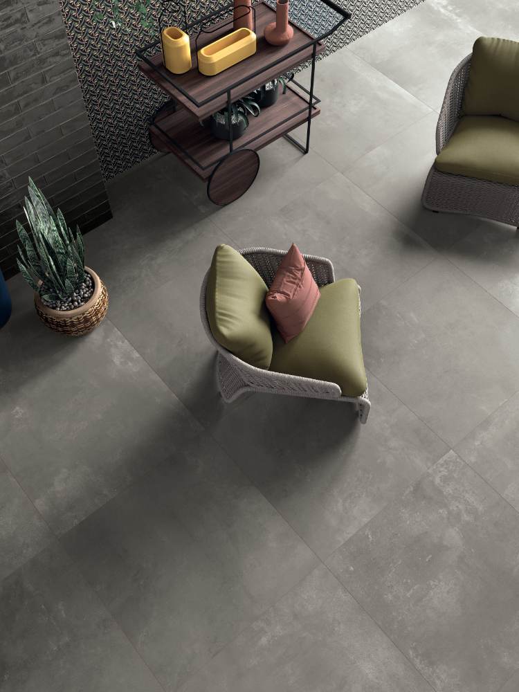 Concrete effect porcelain tile ABK LAB325 Base Taupe, 60x60 cm, 8.5 mm, natural matt, slip-resistant R10