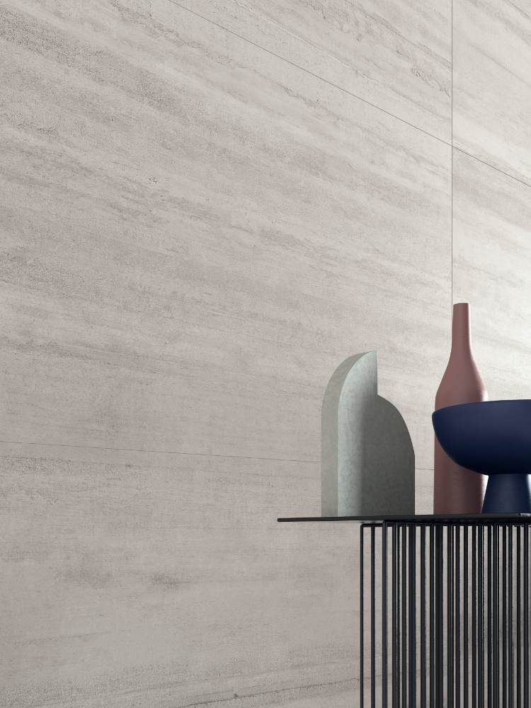Concrete effect decorative porcelain tile ABK LAB325 Form Pearl, 60x120 cm, 8.5 mm, relief, matt
