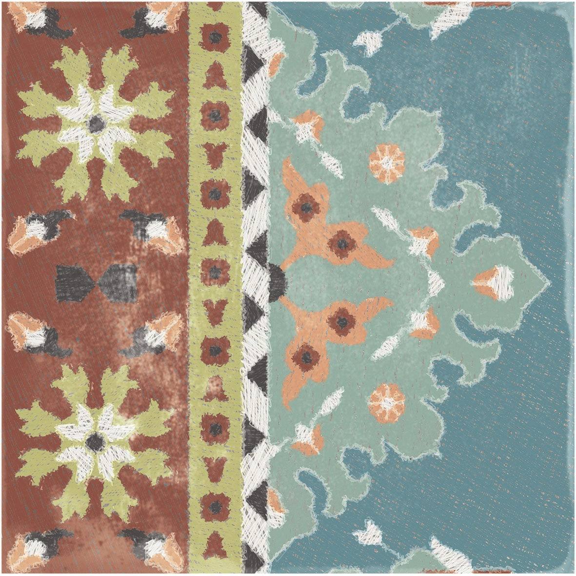Patterned porcelain floor tile ABK Play Carpet Mix Multicolor, 20x20 cm, 8.5 mm, matt (nat.)