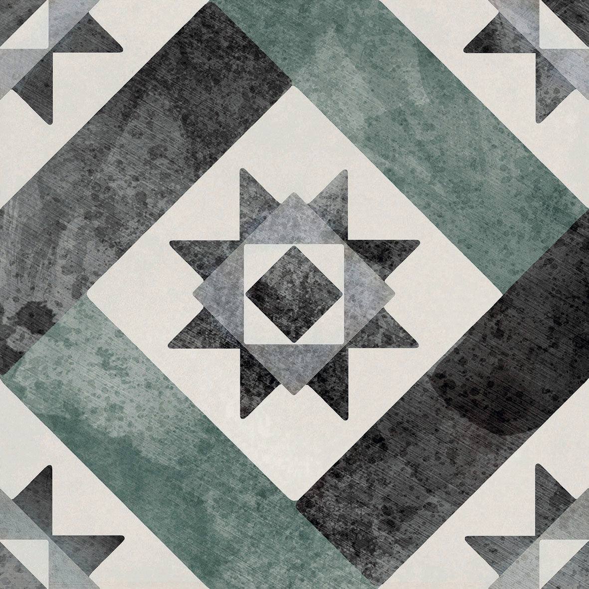Patterned porcelain floor tile ABK Play Classic Sage, 20x20 cm, 8.5 mm, matt (nat.)