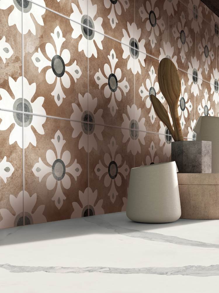 Patterned porcelain floor tile ABK Play Classic Cotto, 20x20 cm, 8.5 mm, matt (nat.)