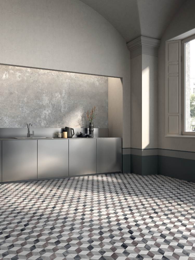 Patterned porcelain floor tile ABK Play Classic Brown, 20x20 cm, 8.5 mm, matt (nat.)