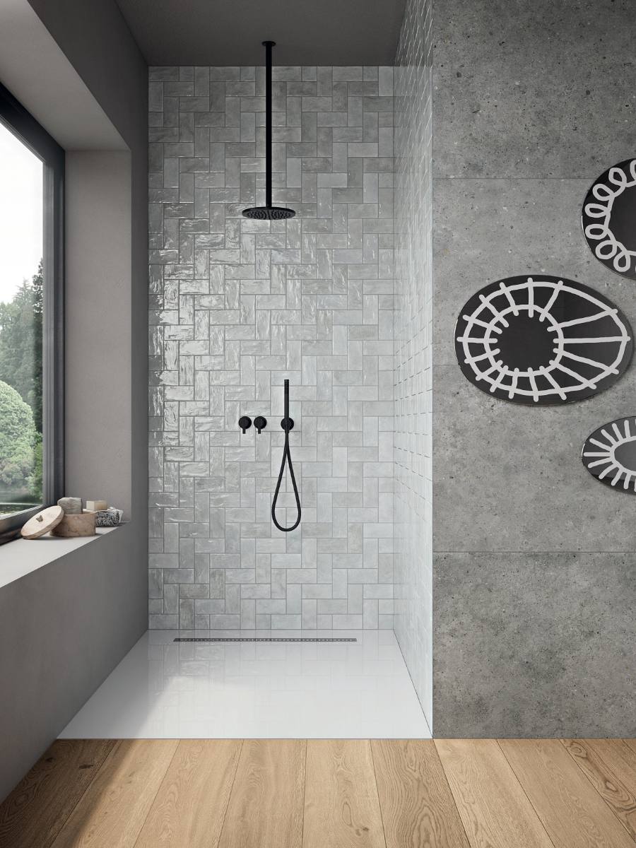 Coloured ceramic wall tile ABK Poetry Colors Pearl, 10x10 cm, 8.5 mm, glazed, handcrafted look