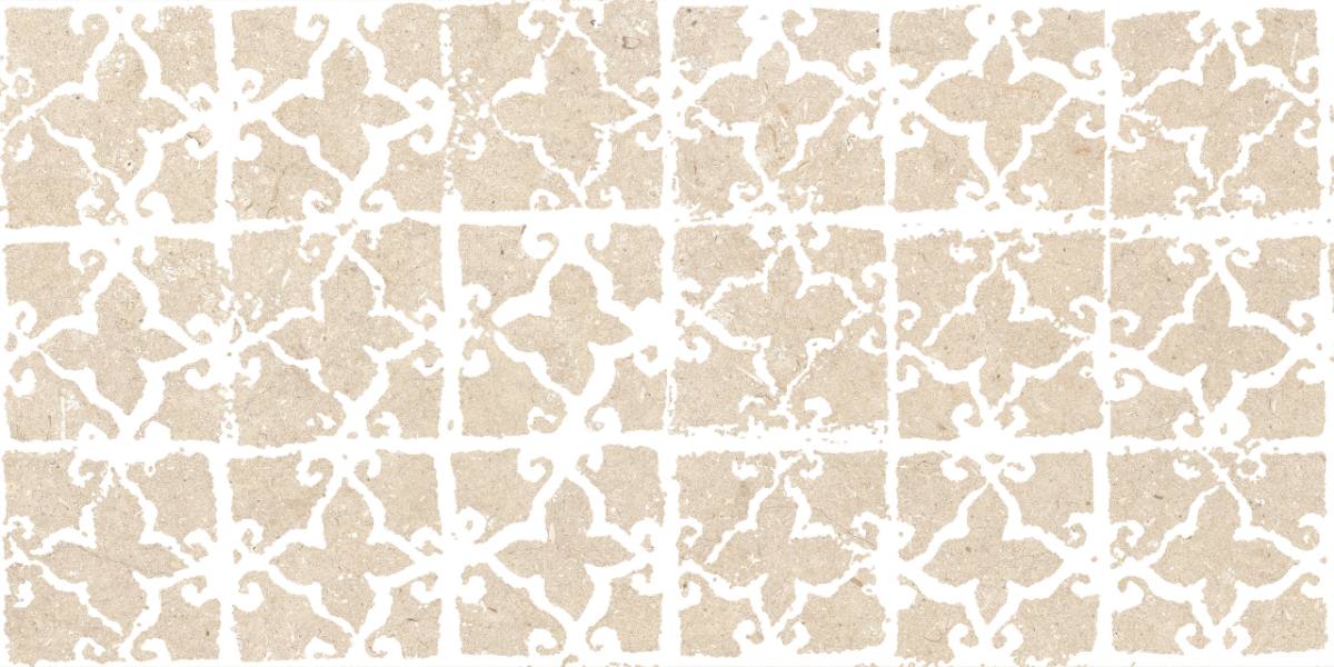 Stone effect decorative porcelain tile ABK Poetry Stone Stamp Beige, 60x120 cm, 8.5 mm, matt