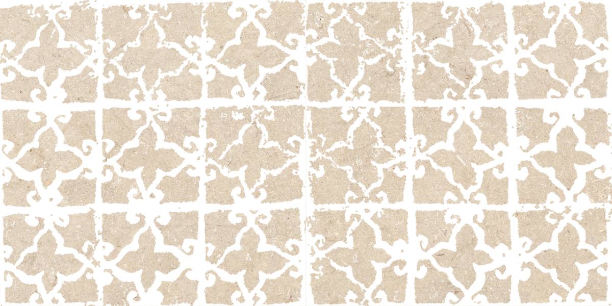Stone effect decorative porcelain tile ABK Poetry Stone Stamp Beige, 60x120 cm, 8.5 mm, matt