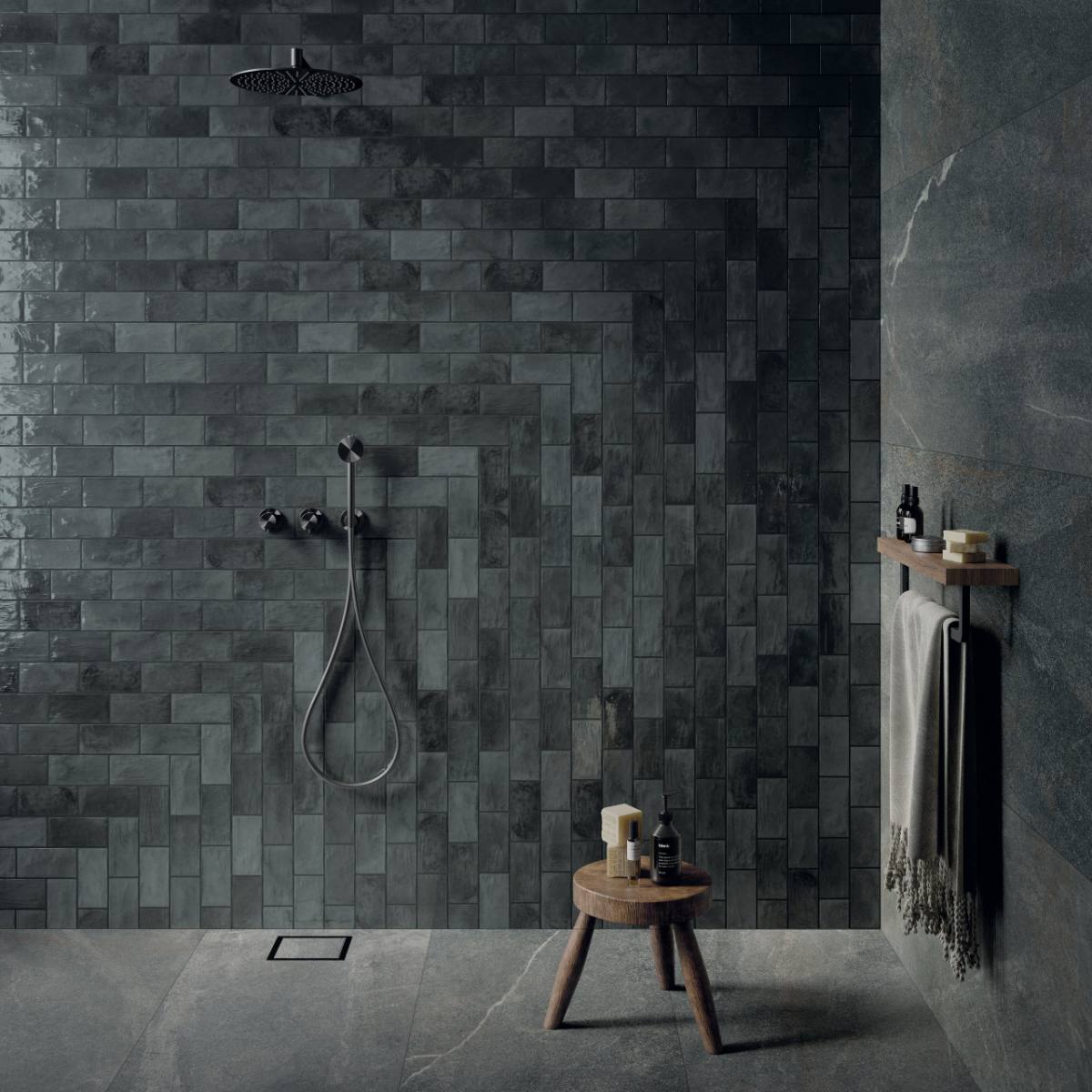 Stone effect porcelain floor tile ABK Poetry Stone Piase Smoke, 60x60 cm, 8.5 mm, natural matt, slip-resistant R10