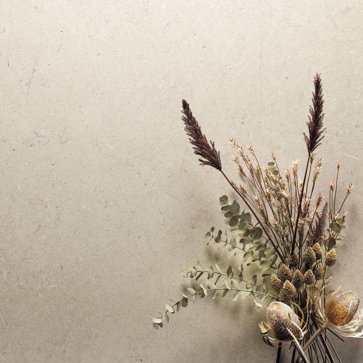 Stone effect large porcelain slab ABK Poetry Stone Trani Ivory, 120x280 cm, 6 mm, natural matt, slip-resistant R10