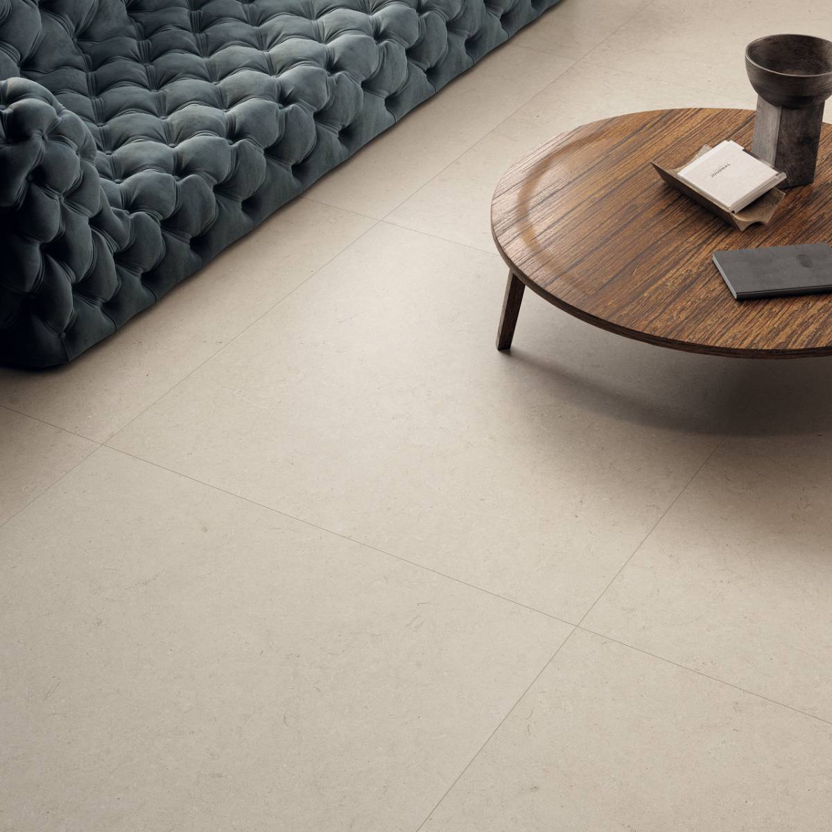 Stone effect large porcelain slab ABK Poetry Stone Trani Ivory, 120x280 cm, 6 mm, natural matt, slip-resistant R10