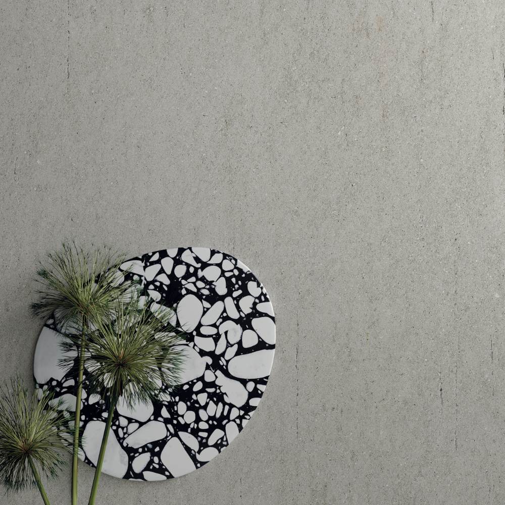 Stone effect porcelain floor tile ABK Poetry Stone Reloaded Basaltina Silver, 60x120 cm, 8.5 mm, textured, slip-resistant R11