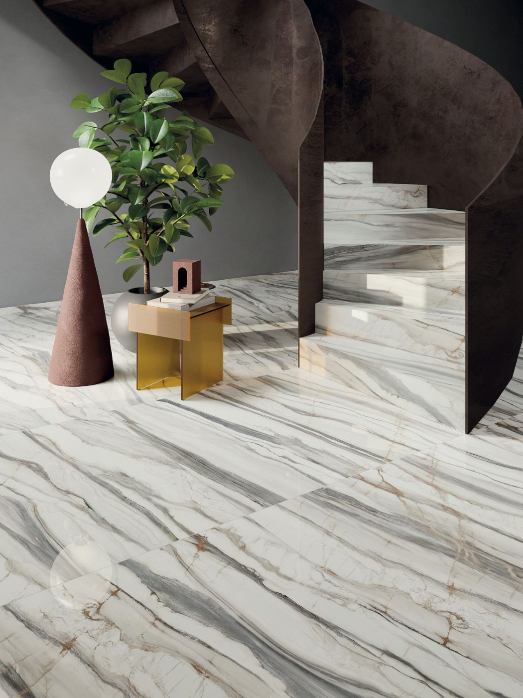 Marble effect porcelain tiles ABK Sensi 900 Oyster White, 60x120 cm, 8.5 mm, natural matt, slip-resistant R10