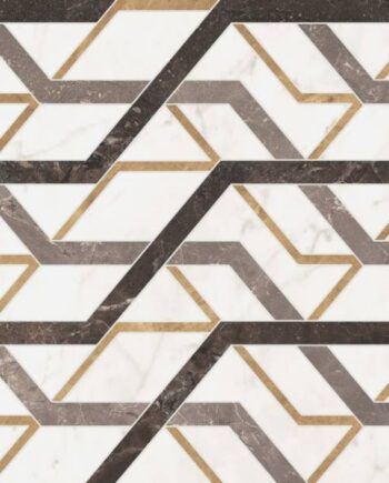 Marble mosaic effect porcelain tile ABK Sensi Fantasy Spider, 60x120 cm, 8.5 mm, polished 3D textured (lux 3D)
