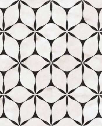 Marble mosaic effect porcelain tile ABK Sensi Fantasy Flower, 60x120 cm, 8.5 mm, polished 3D textured (lux 3D)
