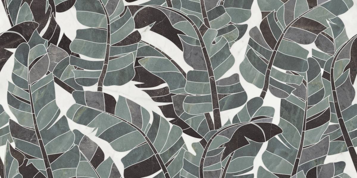 Marble mosaic effect porcelain tile ABK Sensi Fantasy Bali, 60x120 cm, 8.5 mm, polished 3D textured (lux 3D)