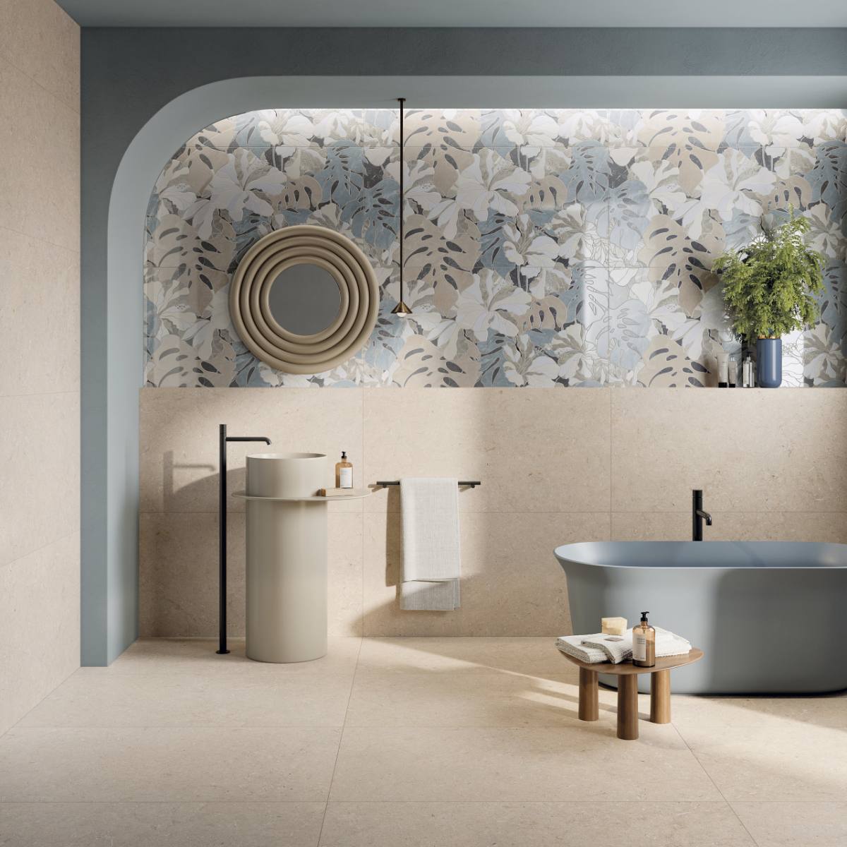 Marble mosaic effect porcelain tile ABK Sensi Fantasy Tahiti, 60x120 cm, 8.5 mm, polished 3D textured (lux 3D)