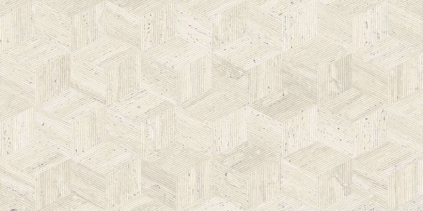 Stone effect decorative tile ABK Sensi Roma Cube Ivory, 60x120 cm, 8.5 mm, matt