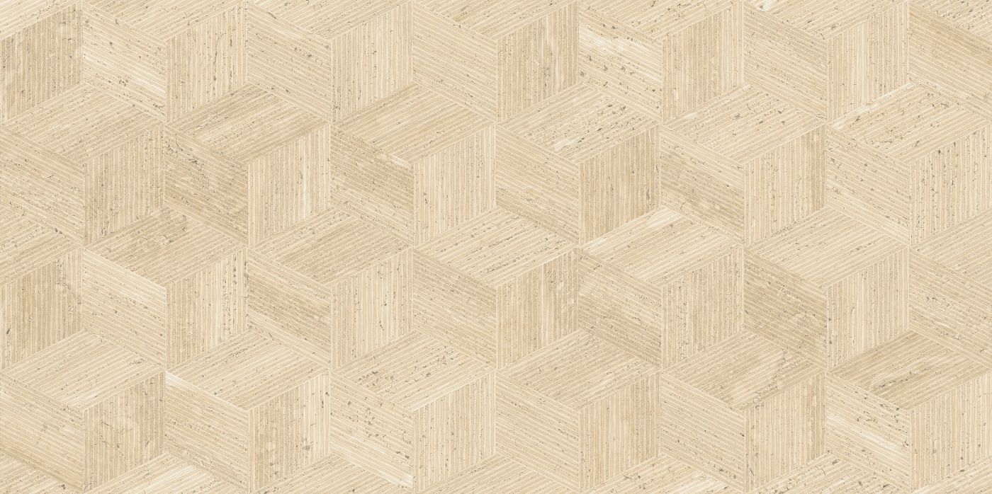 Stone effect decorative tile ABK Sensi Roma Cube Cream, 60x120 cm, 8.5 mm, matt