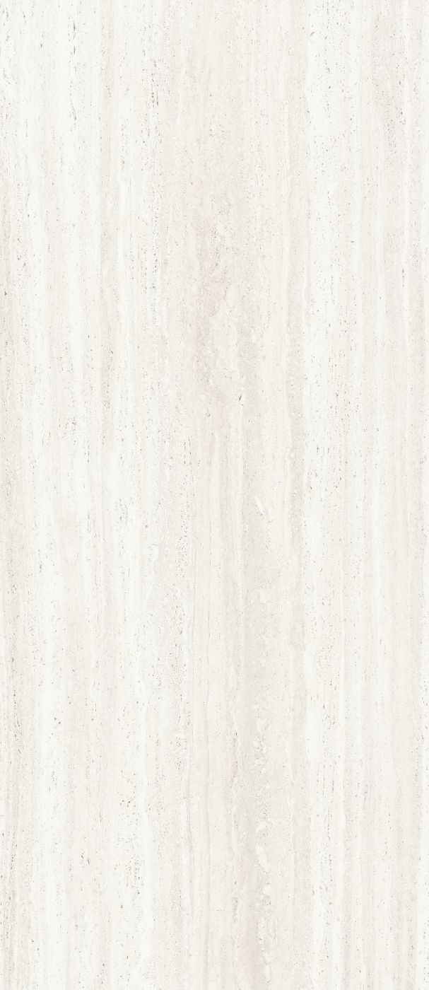 Stone effect porcelain slab ABK Sensi Roma White, 120x280 cm, 6 mm, polished 3D textured (lux 3D)