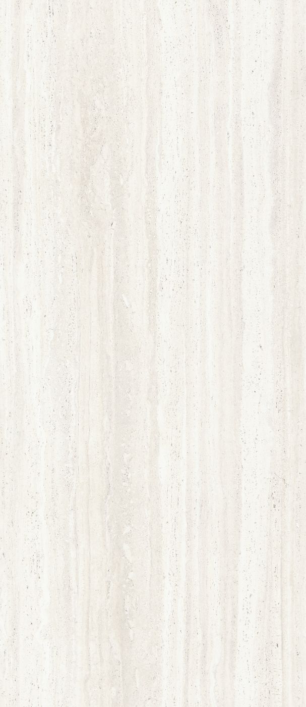 Stone effect porcelain slab ABK Sensi Roma White, 120x280 cm, 6 mm, polished 3D textured (lux 3D)