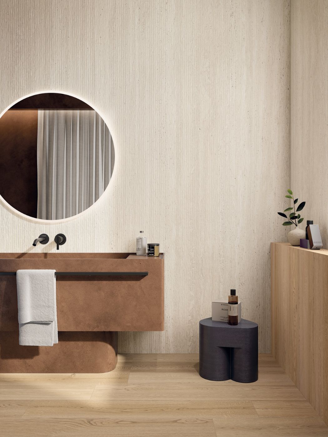 Stone effect decorative tile ABK Sensi Roma Wave Ivory, 60x120 cm, 8.5 mm, matt