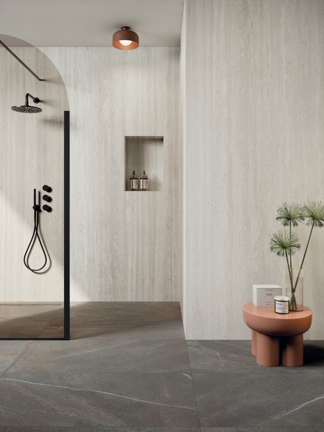 Stone effect porcelain tiles ABK Sensi Roma White, 80x80 cm, 8.5 mm, natural matt, slip-resistant R10