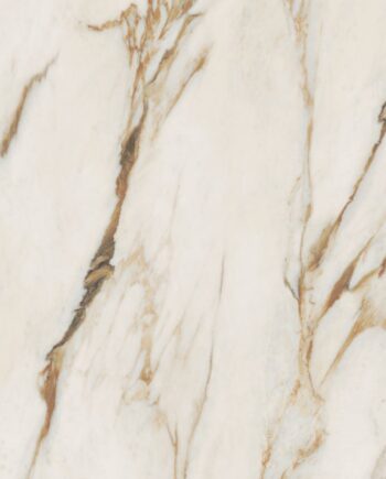 Marble effect porcelain slab ABK Sensi Signoria Calacatta Vena Oro, 120x280 cm, 6 mm, polished (lux)