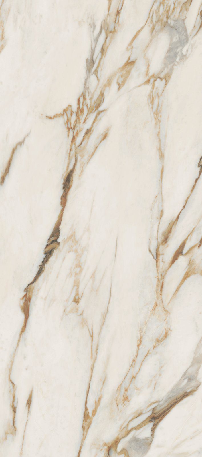 Marble effect porcelain slab ABK Sensi Signoria Calacatta Vena Oro, 120x280 cm, 6 mm, soft satin