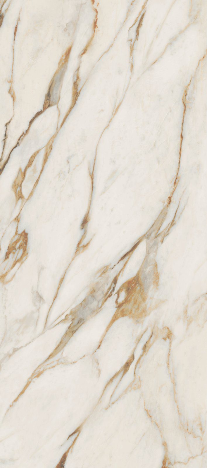 Marble effect porcelain slab ABK Sensi Signoria Calacatta Vena Oro, 120x280 cm, 6 mm, soft satin