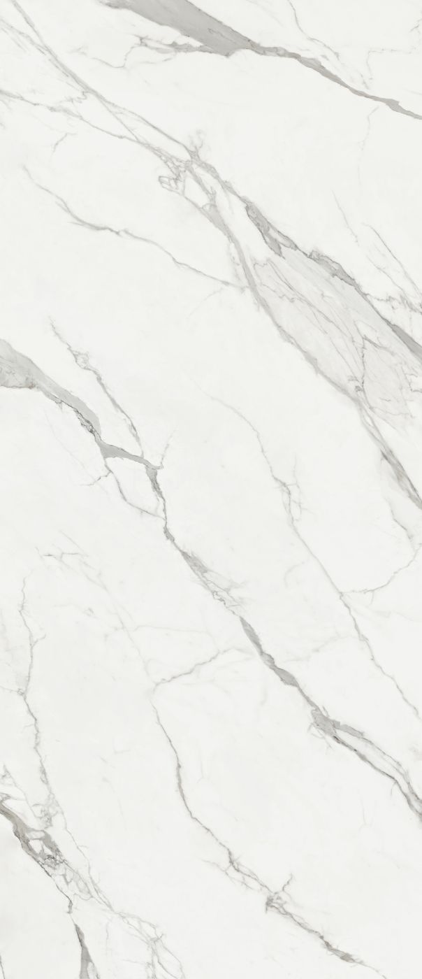 Marble effect porcelain slab ABK Sensi Signoria Statuario Light, 120x280 cm, 6 mm, polished (lux)