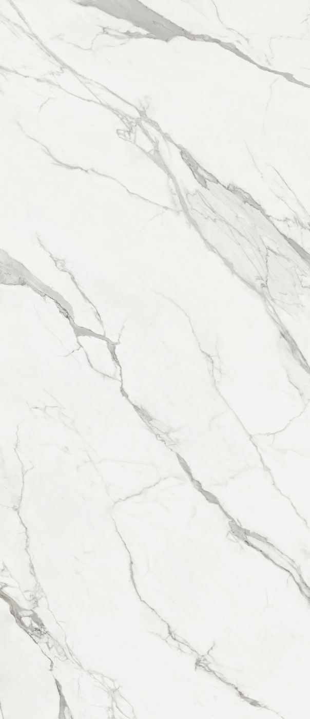 Marble effect porcelain slab ABK Sensi Signoria Statuario Light, 120x280 cm, 6 mm, polished (lux)