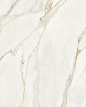 Marble effect porcelain slab ABK Sensi Signoria Calacatta Michelangelo, 120x280 cm, 6 mm, soft satin