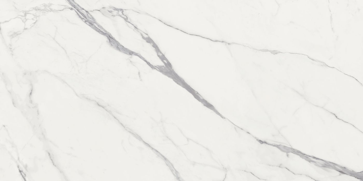 Marble effect porcelain tiles ABK Sensi Signoria Statuario Light, 60x120 cm, 8.5 mm, 3D textured (antique)